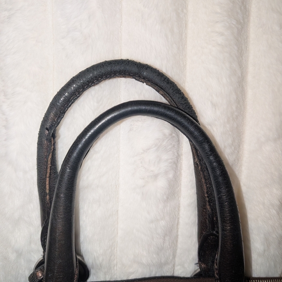 Prada Brown Vitello Daino Leather Medium Bauletto Logo Bag - Picture 5 of 14